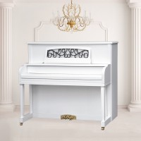 全新立式钢琴125白色哑光 专业演奏家用考级 招标采购教学钢琴厂