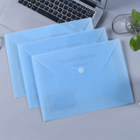 彩色粘扣塑料透明文件袋 A4白资料袋 魔术贴PP加厚档案袋